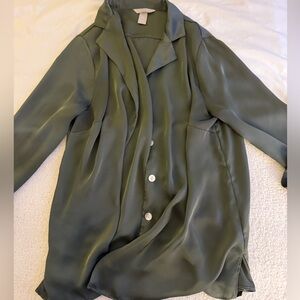 Green Button-Down Top